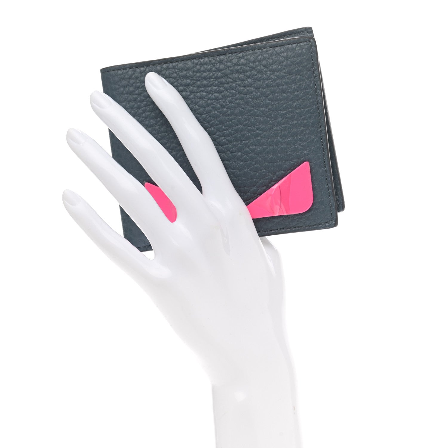 Fendi Cuoio Romano Fluo Metal Bug Eyes Bi-fold Wallet Tempesta Rosa Fluo 2 of 8