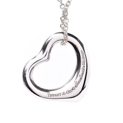 Tiffany Sterling Silver 16mm Elsa Peretti Open Heart Pendant Necklace 5 of 9