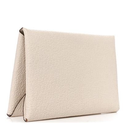 Hermes Chevre Mysore Calvi Duo Card Case Mushroom 3 of 7