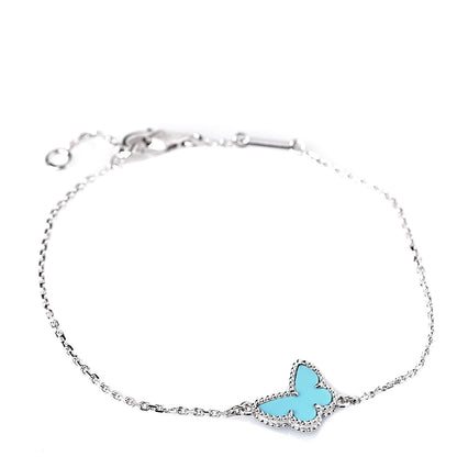 Van Cleef & Arpels 18K White Gold Turquoise Sweet Alhambra Butterfly Bracelet 1 of 7