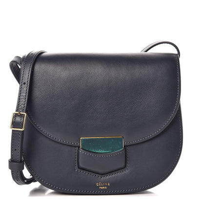 Celine Smooth Calfskin Small Trotteur Navy Blue 1 of 9