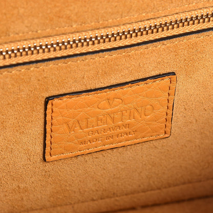 Valentino Garavani Pebbled Calfskin Small Glam Lock Rockstud Flap Mandarin Sorbet 8 of 10