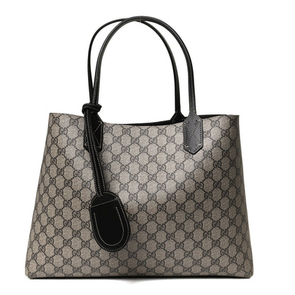 Gucci Calfskin GG Supreme Monogram Medium Reversible Tote Black 3 of 23