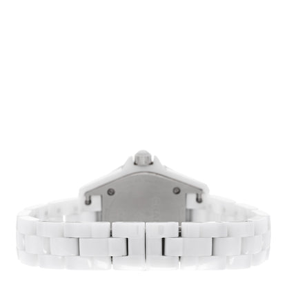 Chanel Stainless Steel Ceramic Diamond Mother of Pearl 29mm J12 Quartz Watch White 3 of 4