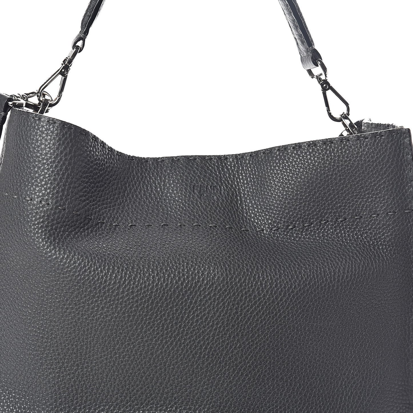 Cuoio Romano Selleria Large Anna Bucket Bag Asfalto