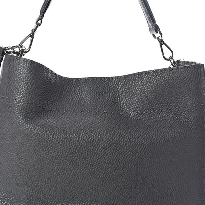Fendi Cuoio Romano Selleria Large Anna Bucket Bag Asfalto 7 of 9