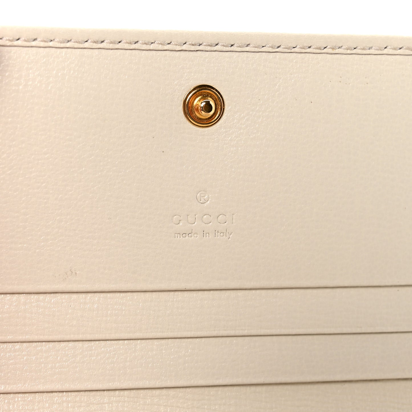 GG Supreme Monogram Azalea Calfskin Horsebit 1955 Card Case Wallet Beige Ebony Mystic White