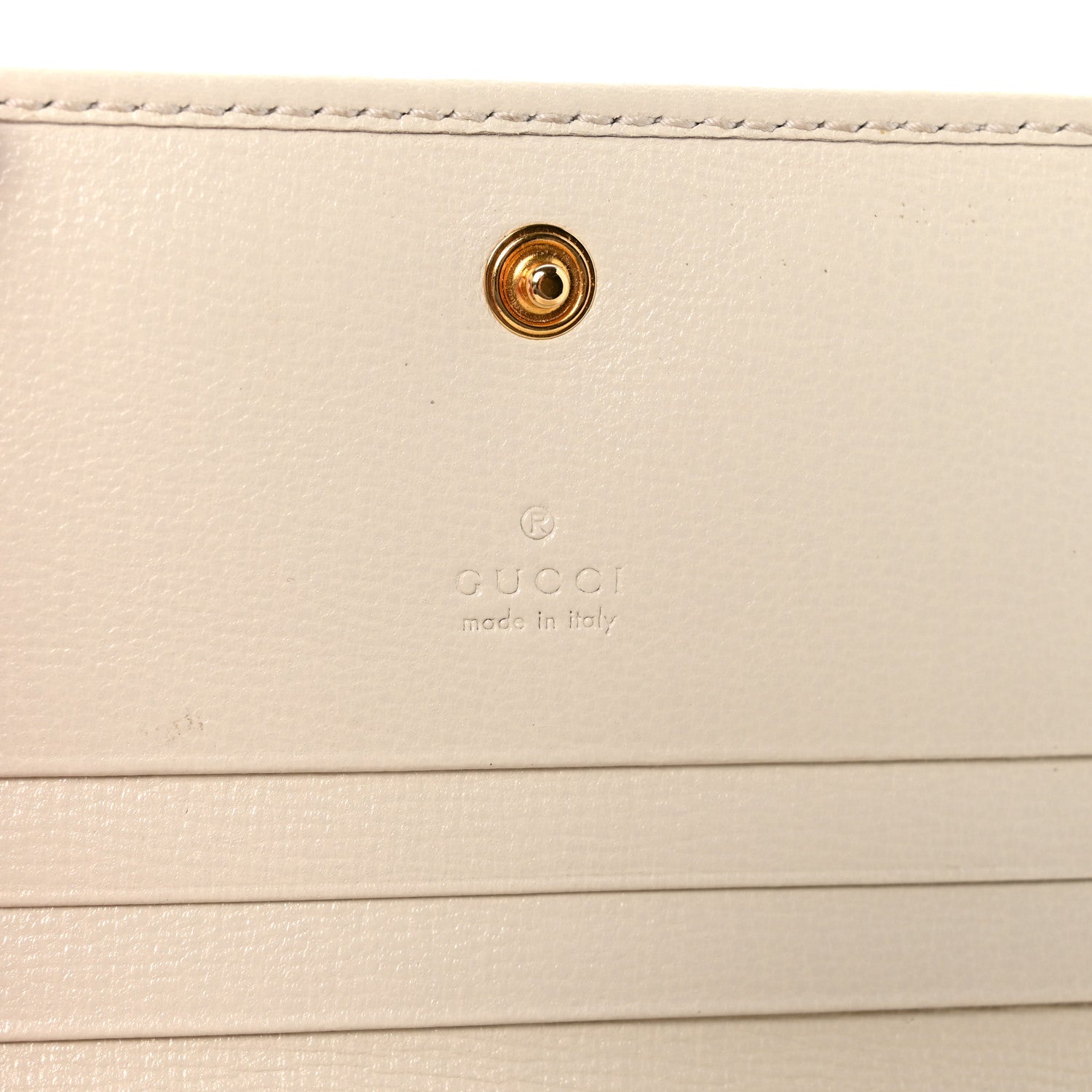 Gucci GG Supreme Monogram Azalea Calfskin Horsebit 1955 Card Case Wallet Beige Ebony Mystic White 6 of 8