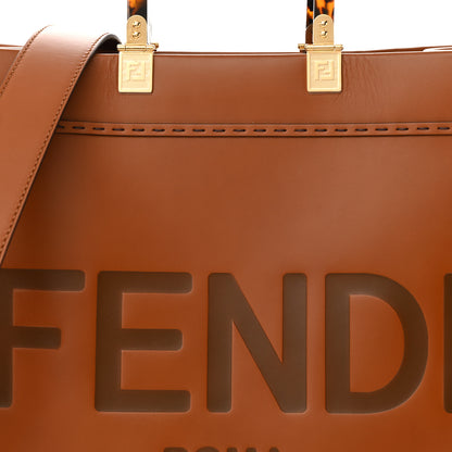 Fendi Vitello King Plexiglass Medium Fendi Sunshine Shopper Tote Cuoio 7 of 10