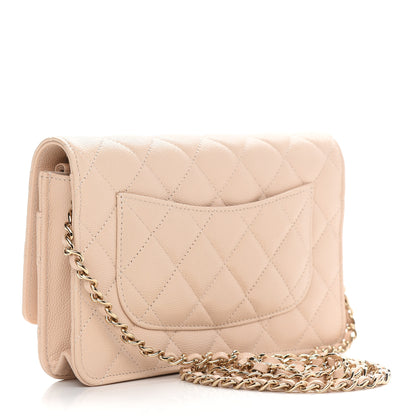Chanel Caviar Quilted Coco Candy Wallet On Chain WOC Beige 3 of 10