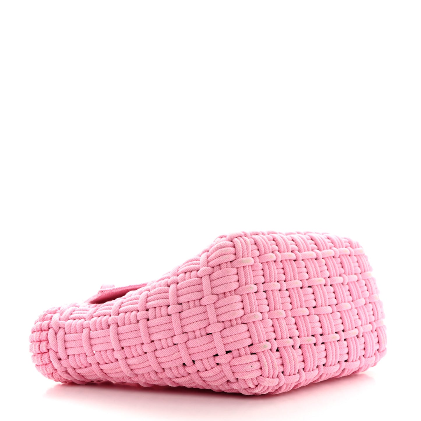 Washed Frayed Denim Braided XS Bistro Basket Pink