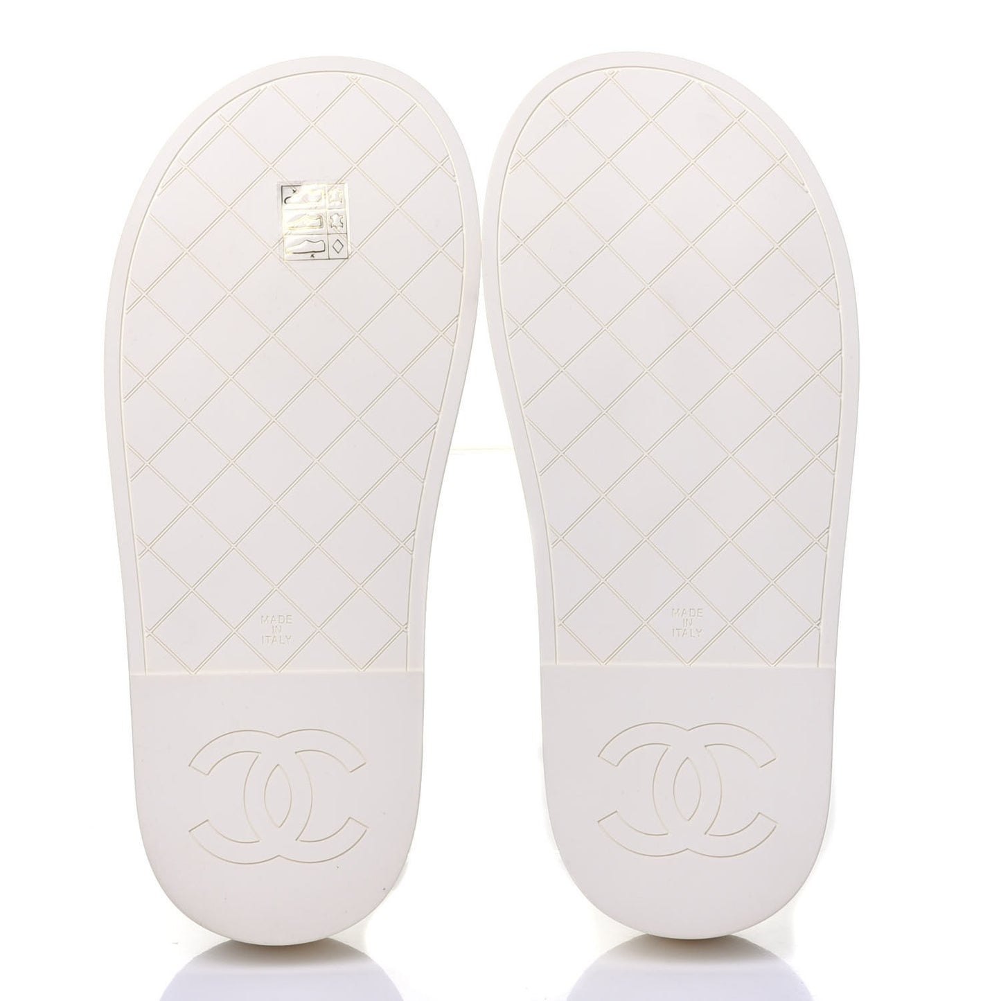Lambskin Quilted CC Mules Sandals 36 Ivory