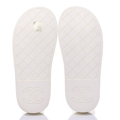 Chanel Lambskin Quilted CC Mules Sandals 36 Ivory 7 of 12