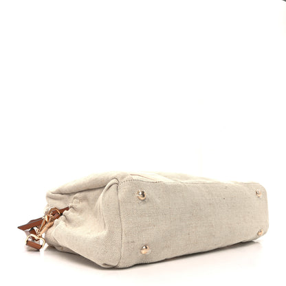 Chloe Canvas Denim Woody Diaper Bag Beige Pink 5 of 10