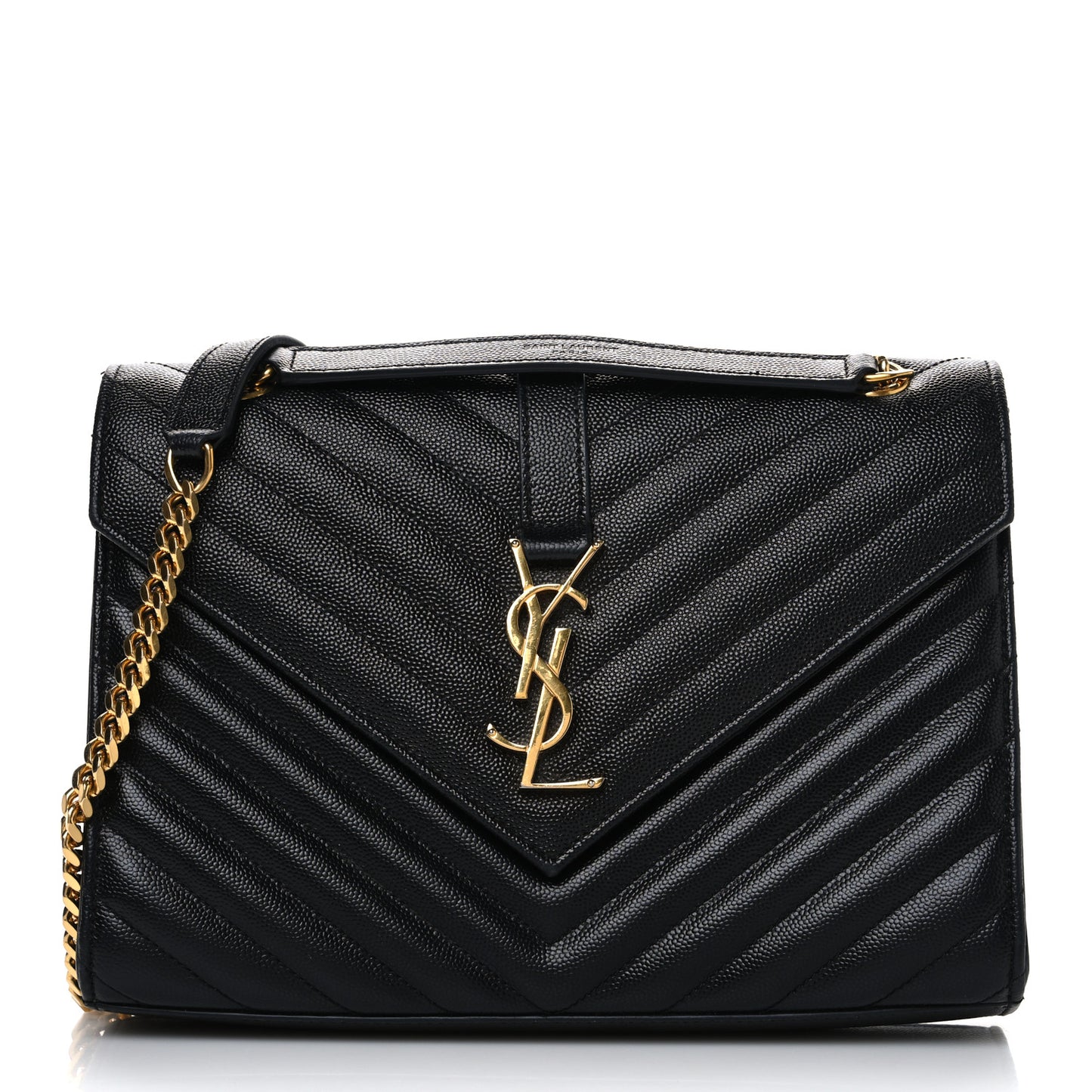 Grain De Poudre Matelasse Chevron Medium Monogram Satchel Black