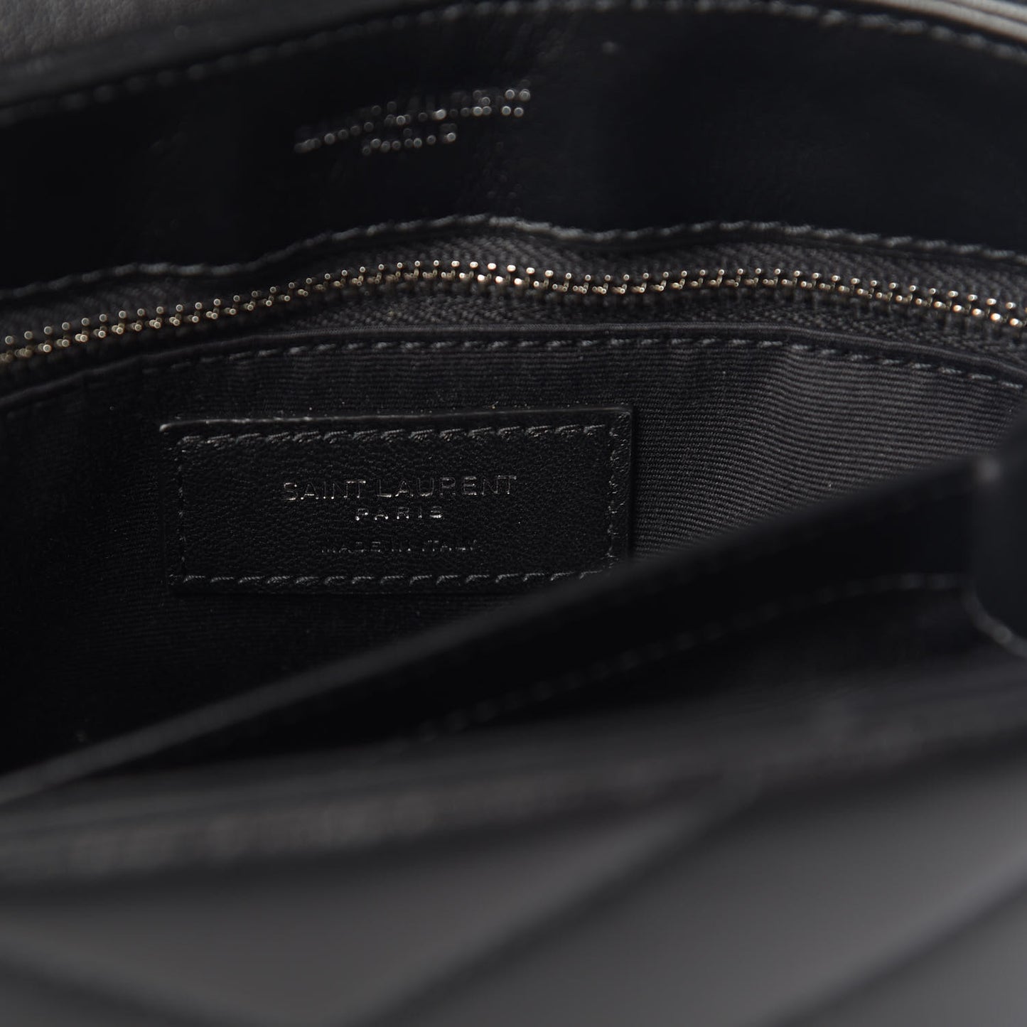 Calfskin Y Quilted Monogram Toy Loulou Crossbody Bag Black
