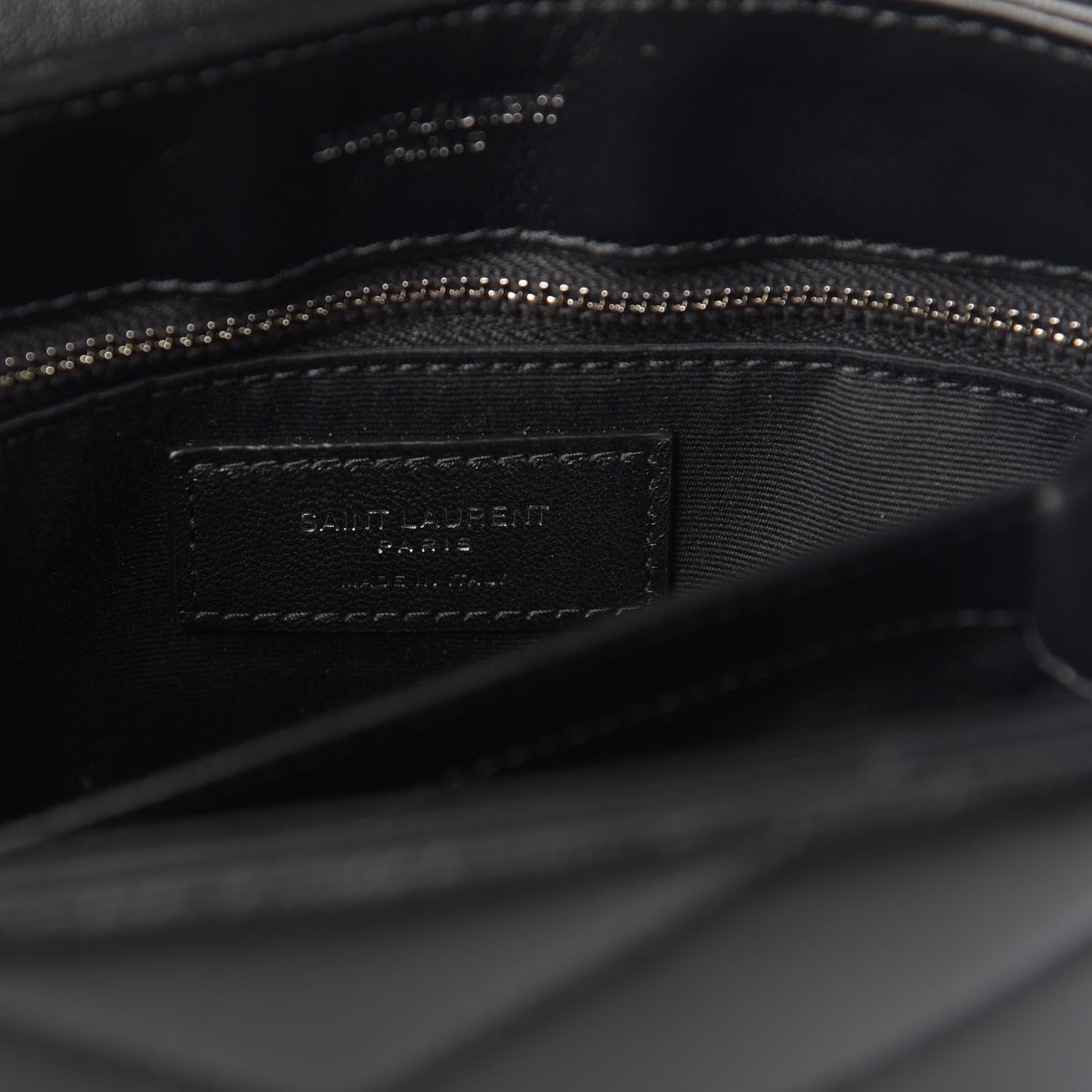 Saint Laurent Calfskin Y Quilted Monogram Toy Loulou Crossbody Bag Black 6 of 11