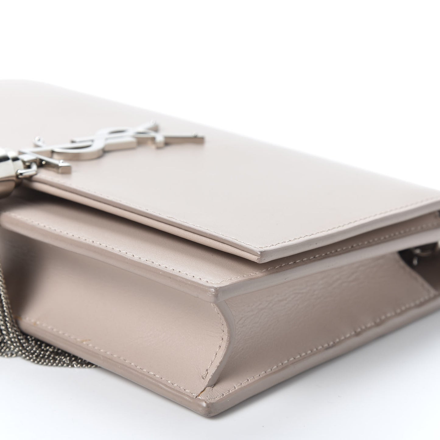 Smooth Calfskin Classic Monogram Kate Tassel Chain Wallet Marble Pink