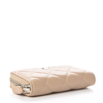 Chanel Caviar Quilted Zip Card Holder Beige 4 of 11