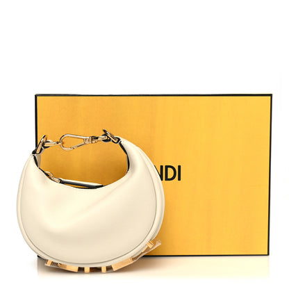Fendi Vitello Grace Matte Nano Fendigraphy Hobo Charm White Ice 11 of 11