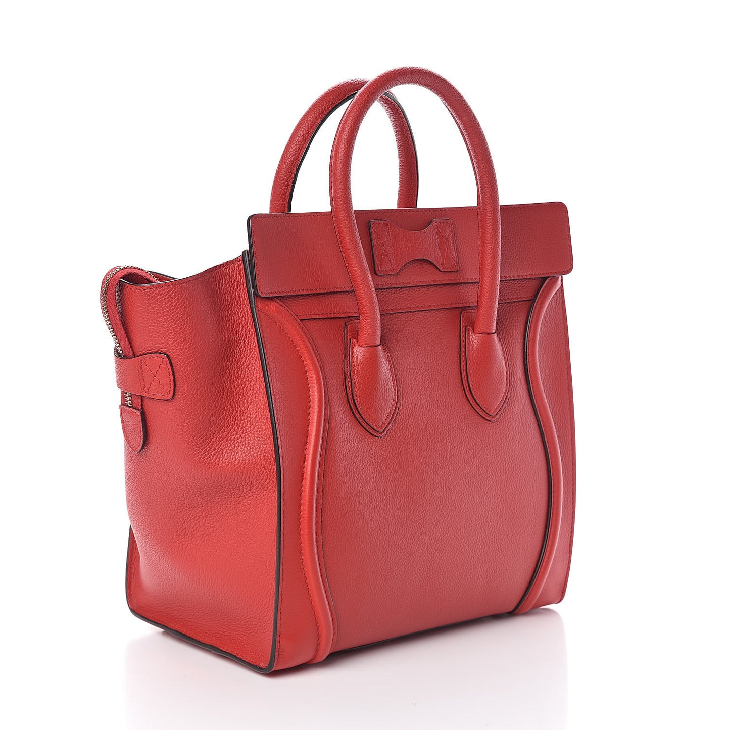 Drummed Calfskin Mini Luggage Coquelicot