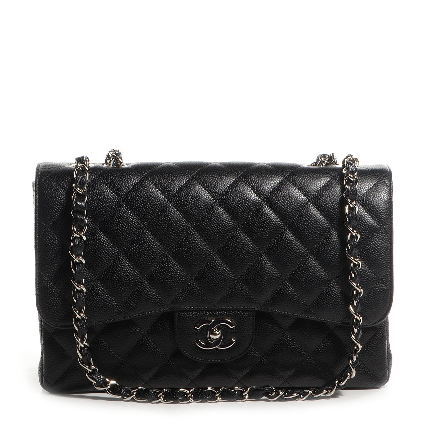 Caviar Jumbo Single Flap Black