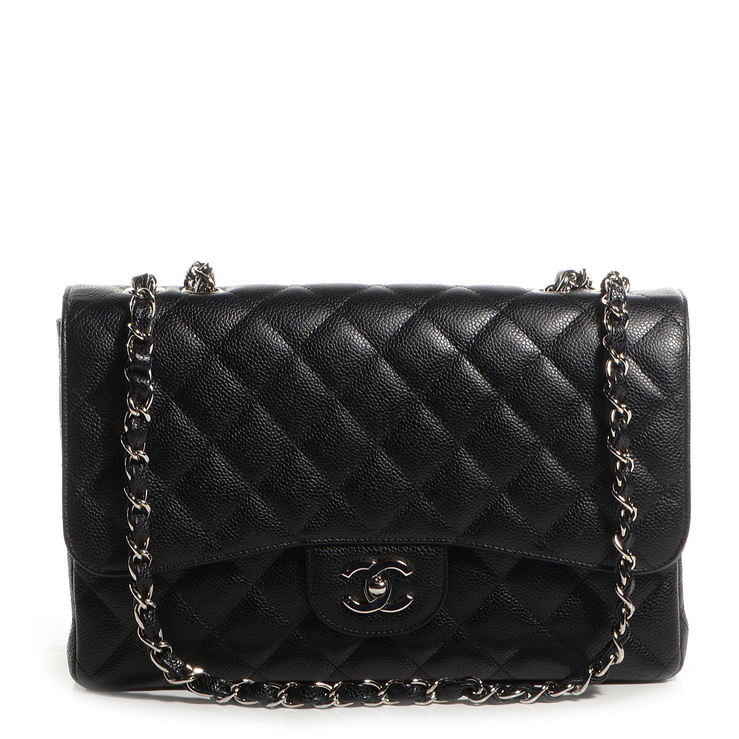 Chanel Caviar Jumbo Single Flap Black 1 of 8