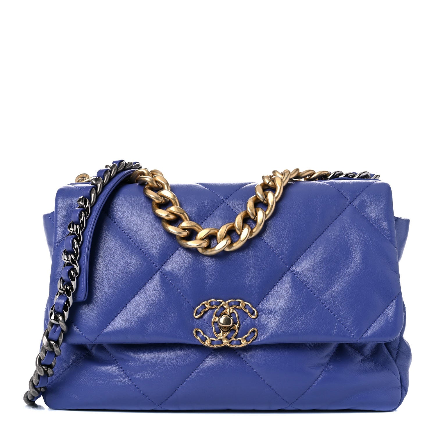Chanel Lambskin Quilted Large Chanel 19 Flap Purple 1 of 10