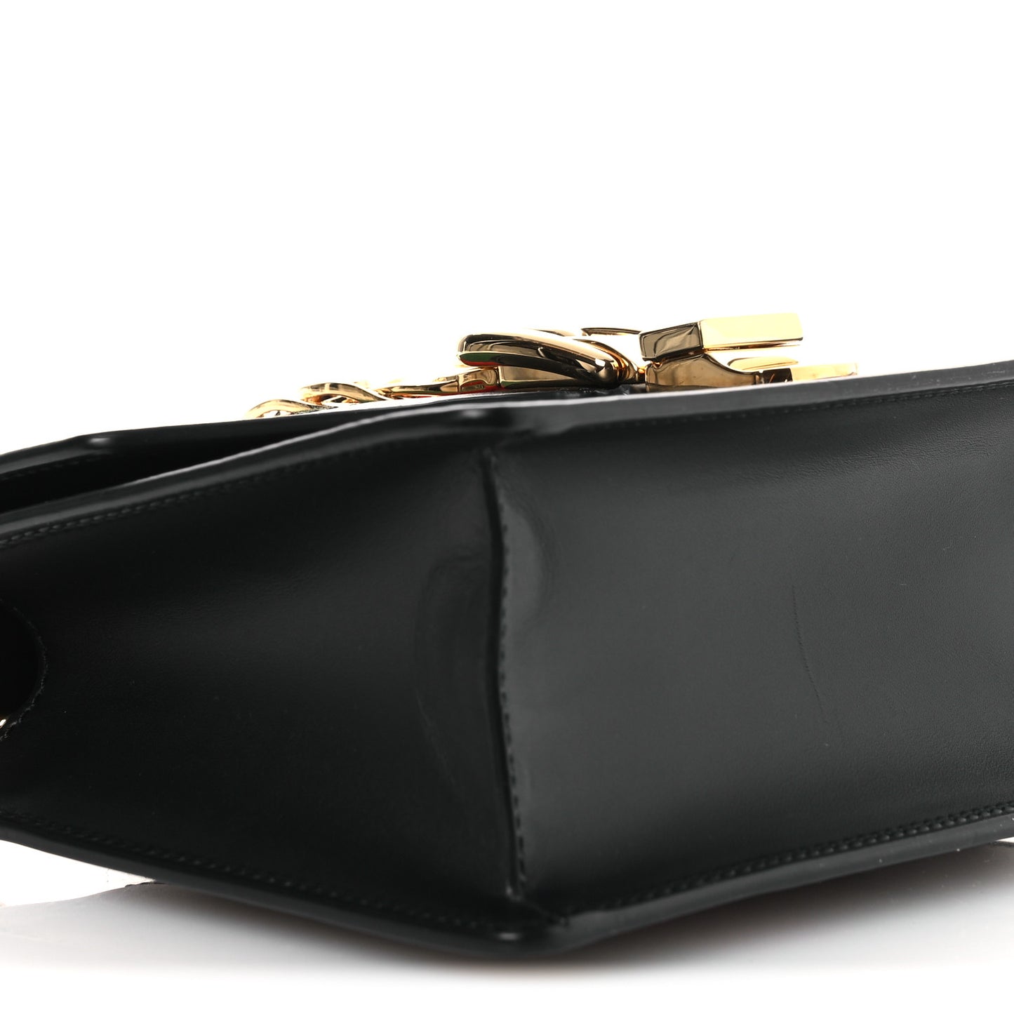 Calfskin Mini Sylvie Chain Shoulder Bag Black