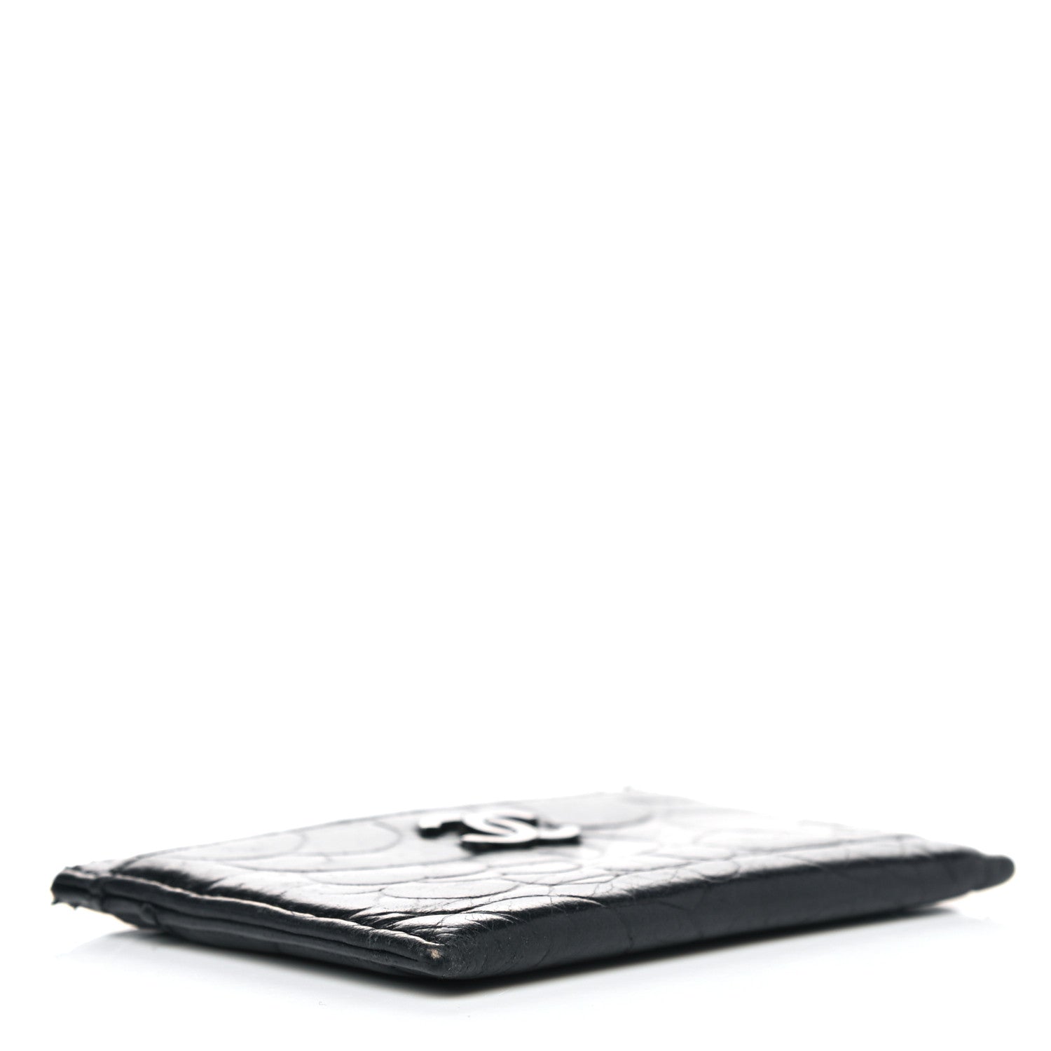 Chanel Lambskin Camellia Embossed Card Holder Black 3 of 8