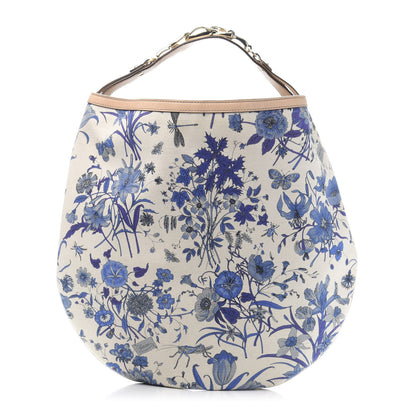 Gucci Canvas Flora Floral Large Wave Hobo Blue 1 of 12