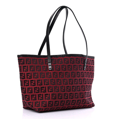 Fendi Zucchino Tote Red Black 5 of 13
