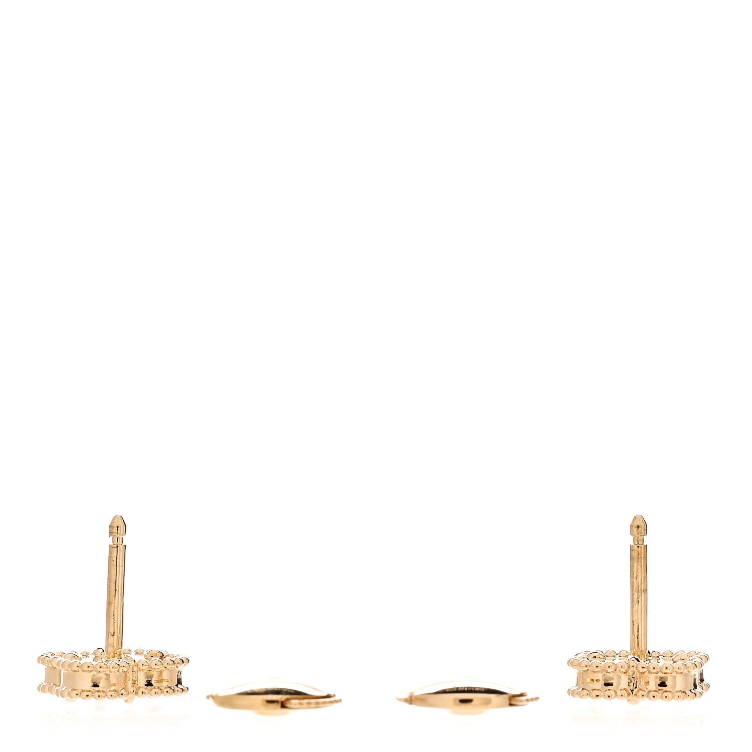 Van Cleef & Arpels 18K Yellow Gold Mother of Pearl Sweet Alhambra Earrings 3 of 5
