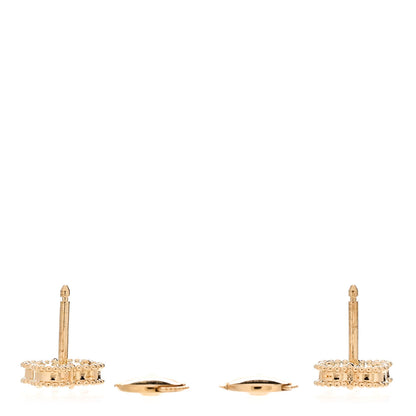Van Cleef & Arpels 18K Yellow Gold Mother of Pearl Sweet Alhambra Earrings 3 of 5