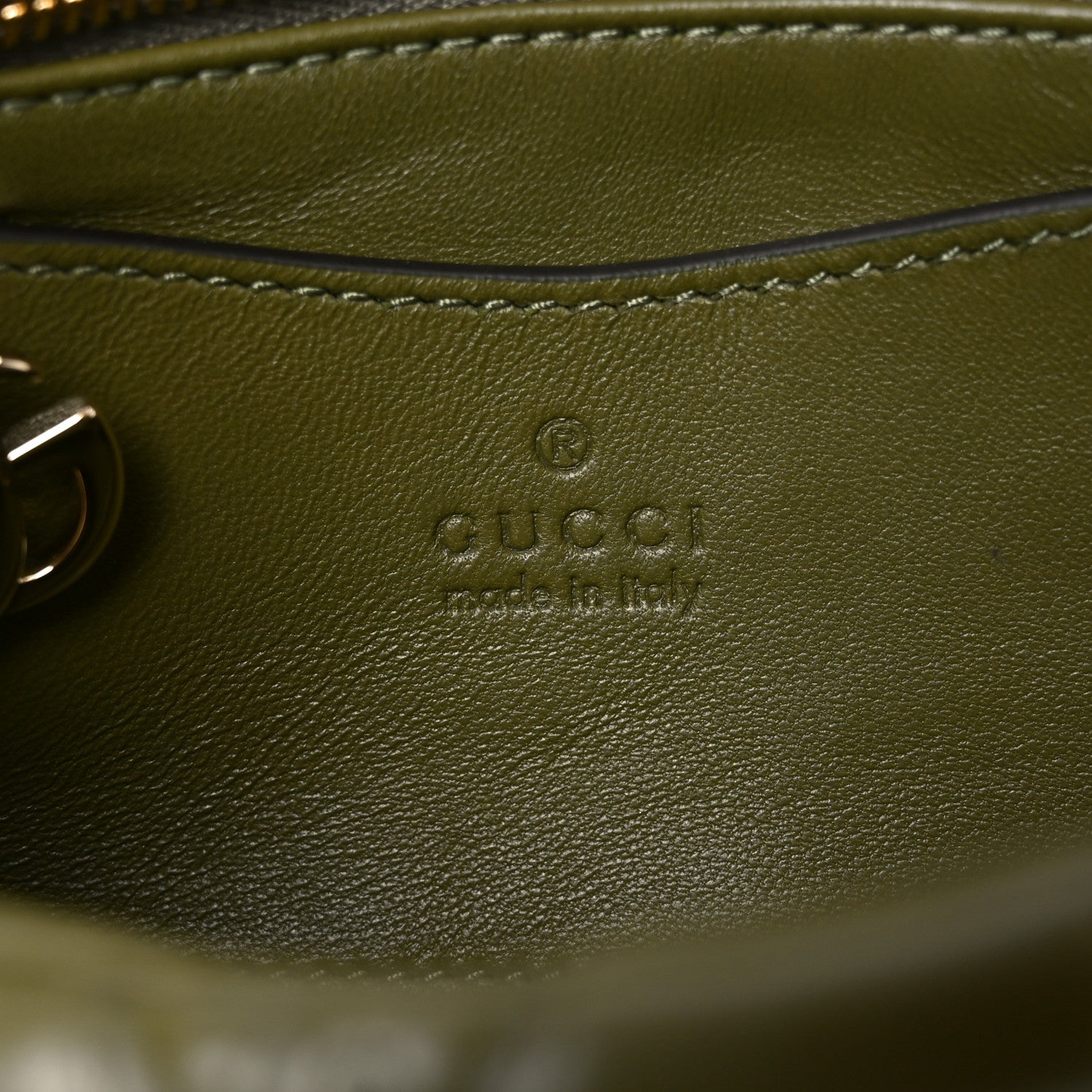 Gucci Lambskin Embossed Mini GG Milano Top Handle Shoulder Bag Green 6 of 10