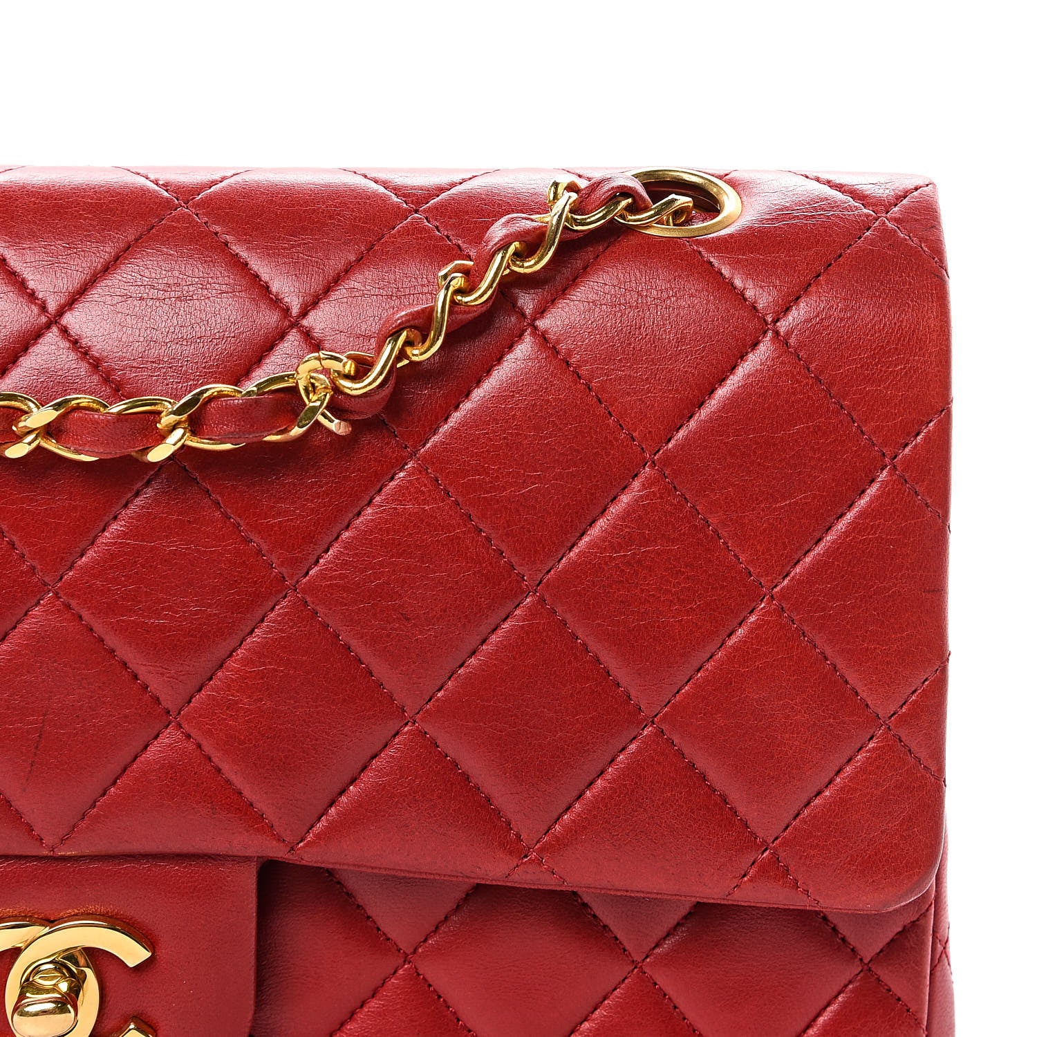 Chanel Lambskin Quilted Medium Double Flap Red 10 of 15