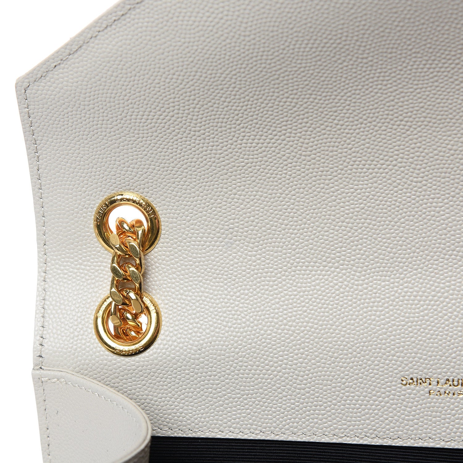 Saint Laurent Grain De Poudre Textured Mixed Matelasse Medium Triquilt Monogram Satchel Porcellana 14 of 14