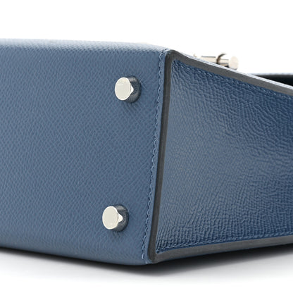 Hermes Epsom Mini Verrou Large Strap Bag Deep Blue 10 of 17