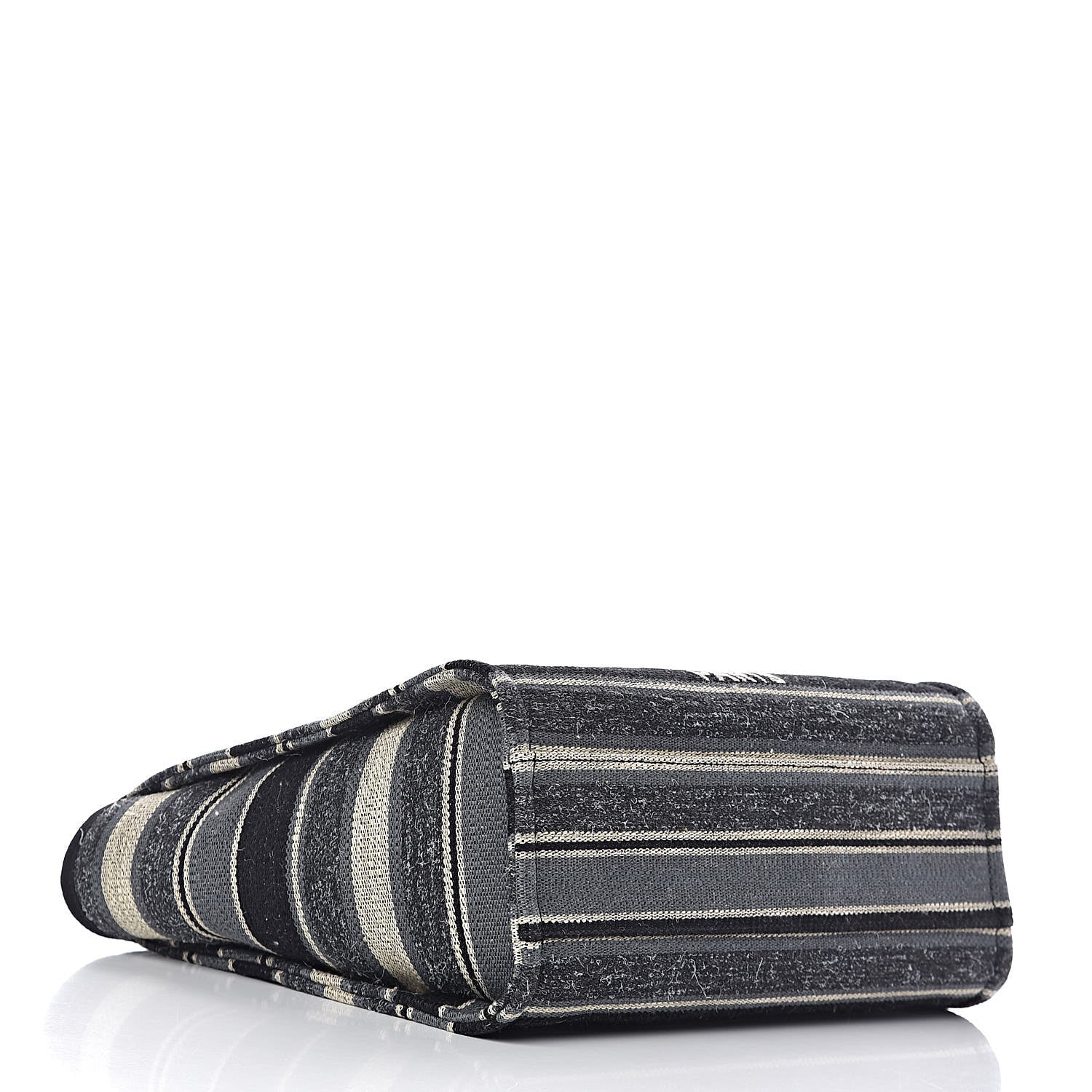 Chanel Striped Canvas Small Deauville Tote Dark Grey 4 of 10