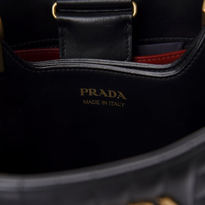 Prada Soft Calfskin Impunture Diagramme Medium Panier Black 6 of 9