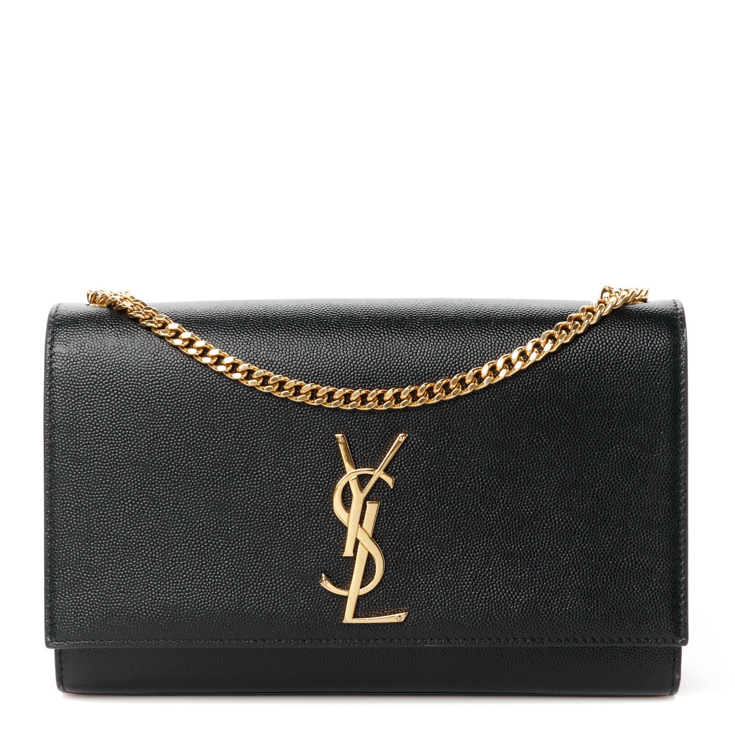 Saint Laurent Grain De Poudre Medium Classic Monogram Kate Satchel Black 1 of 11
