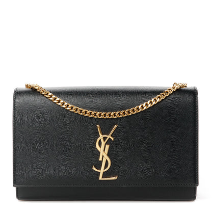 Saint Laurent Grain De Poudre Medium Classic Monogram Kate Satchel Black 1 of 11