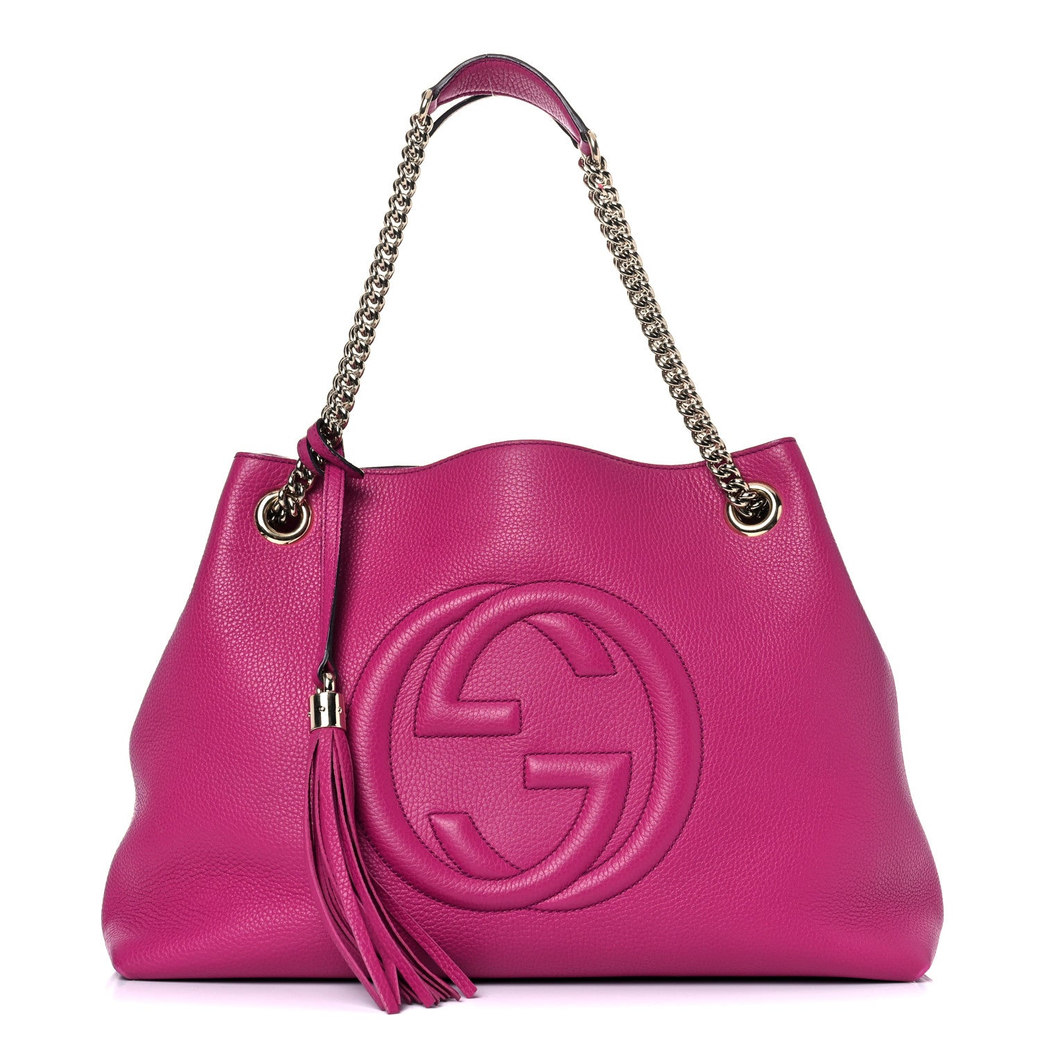 Gucci Cellarius Calfskin Medium Soho Chain Shoulder Bag Bright Bouganville 1 of 16