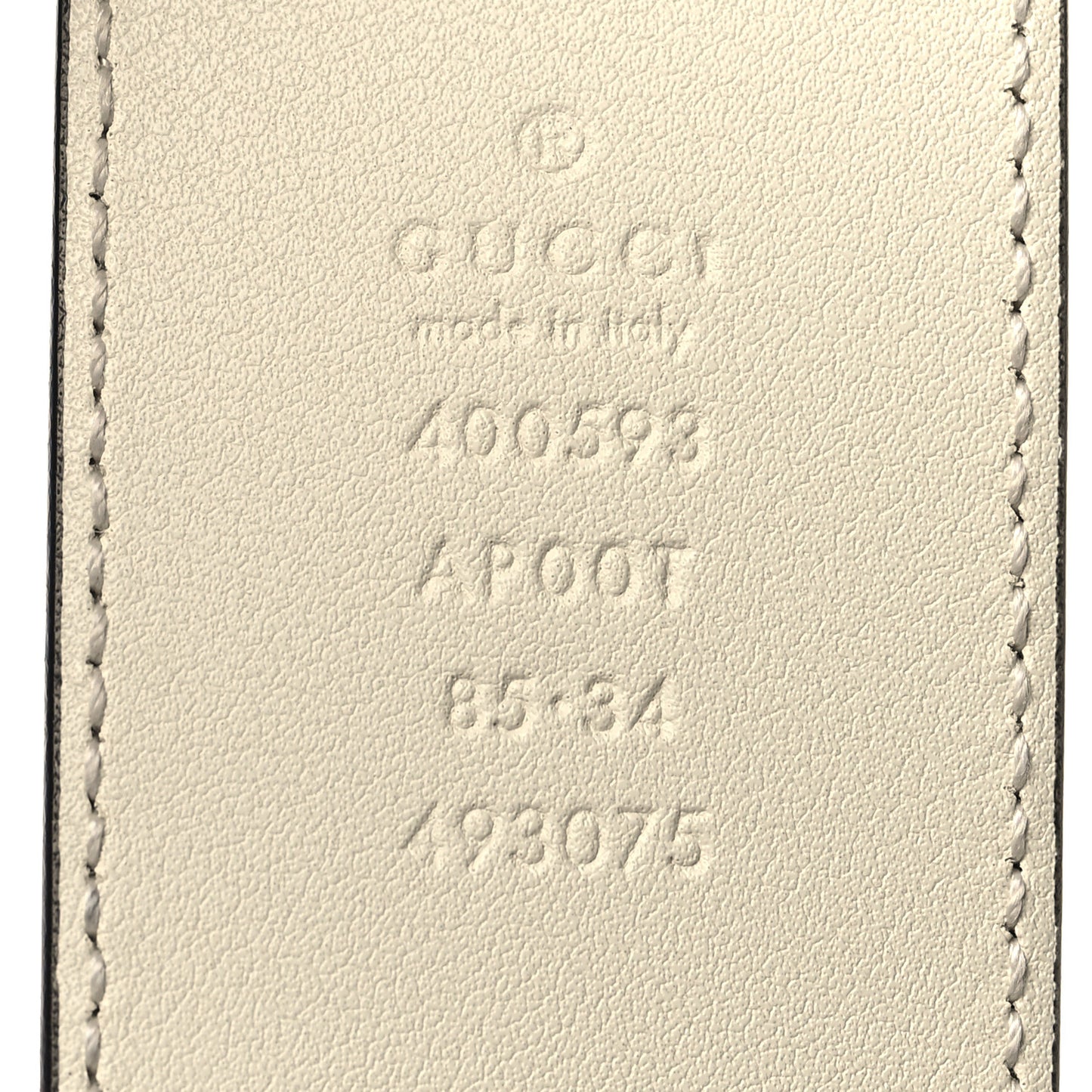 Calfskin Double G 40mm Belt 85 34 Mystic White