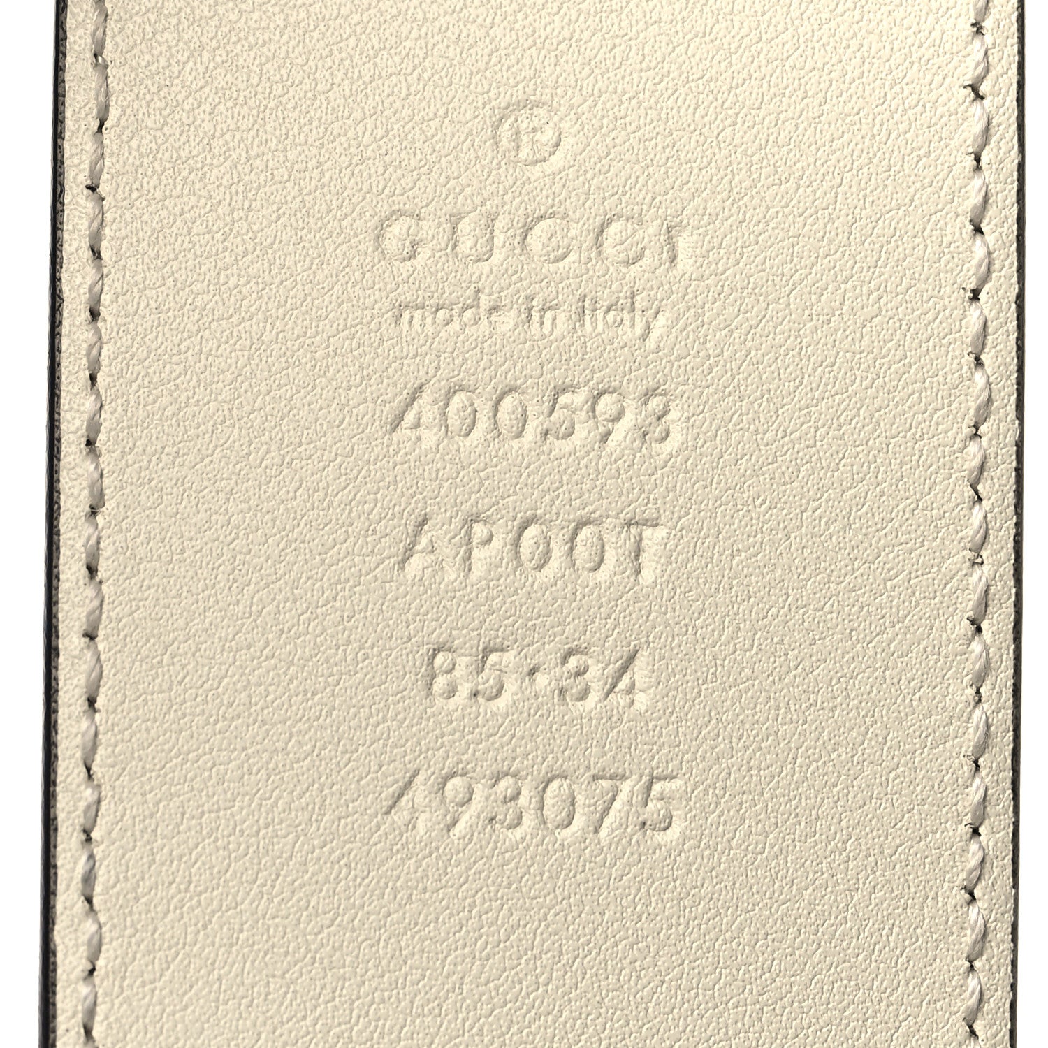 Gucci Calfskin Double G 40mm Belt 85 34 Mystic White 5 of 6