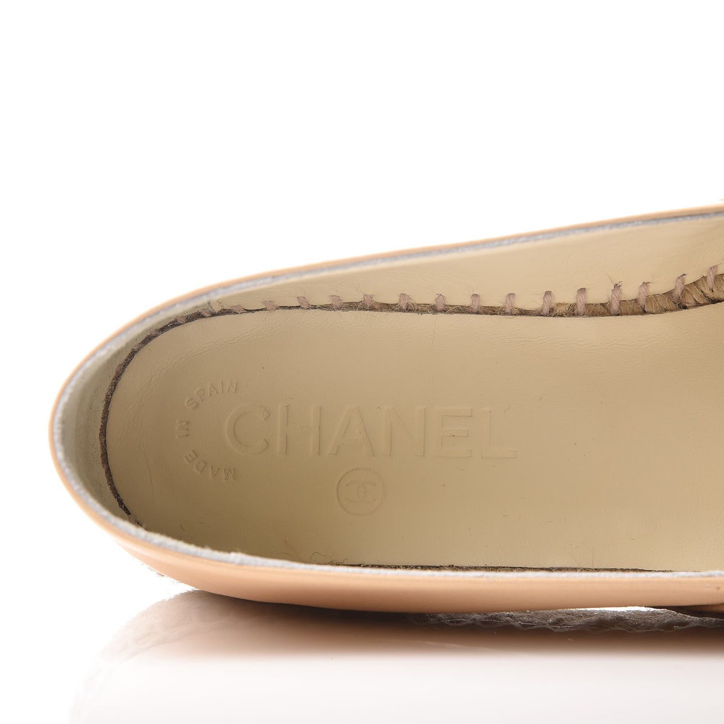 Lambskin CC Espadrilles 38 Beige Black