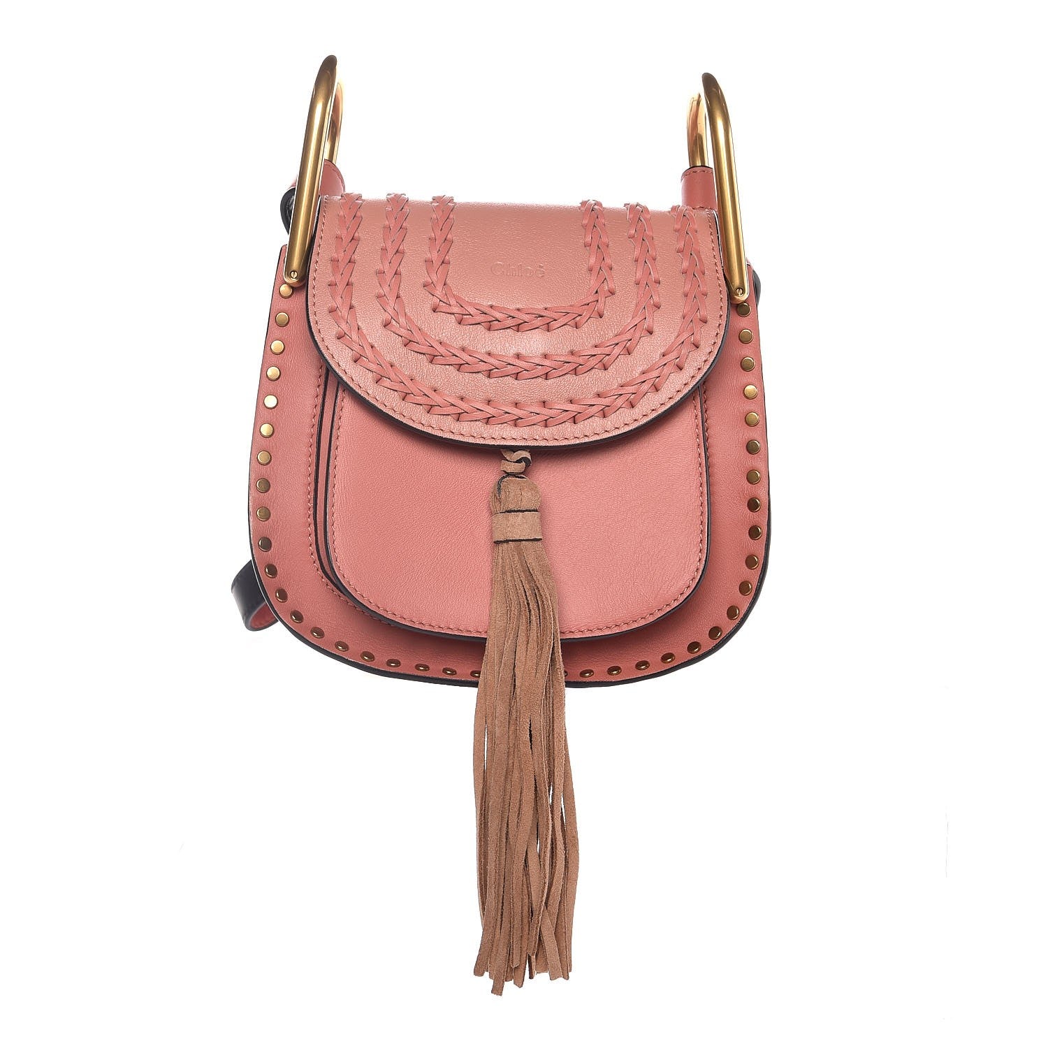 Chloe Calfskin Braided Mini Hudson Shoulder Bag Misty Rose 1 of 6