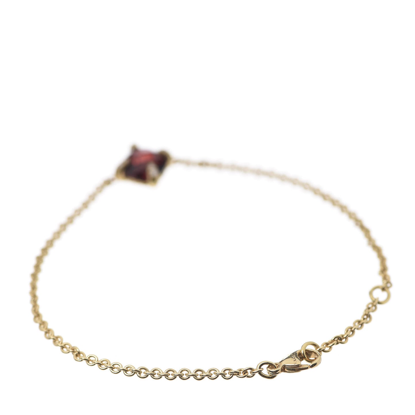 18K Yellow Gold Diamond Garnet Chatelaine Bracelet