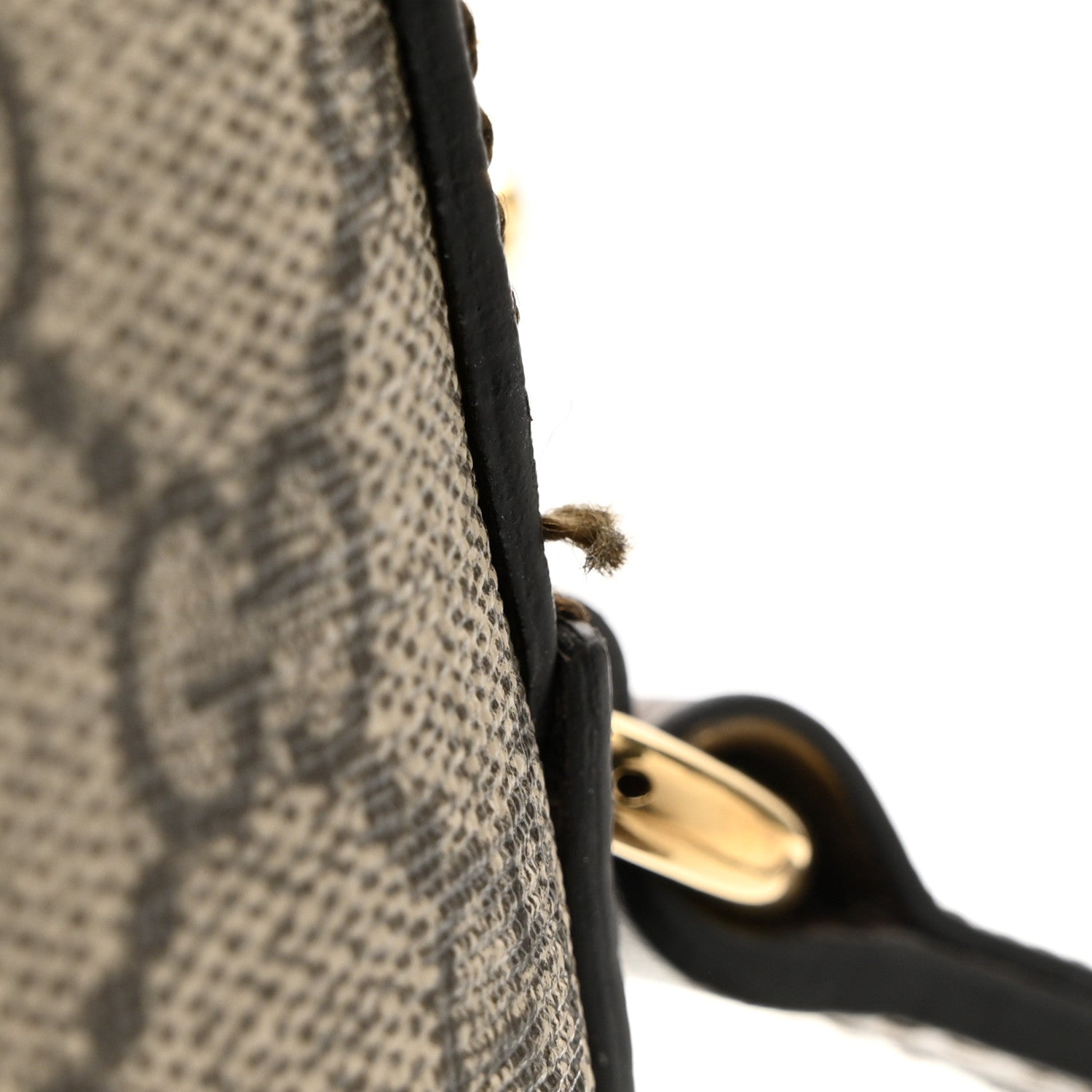 Gucci GG Supreme Monogram Textured Dollar Calfskin Web Small Ophidia Dome Shoulder Bag Beige Ebony New Acero 12 of 12