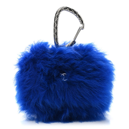 Chanel Shearling Lambskin CC Hook Card Holder Blue 1 of 9